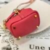 Handmade 187 Factory Charms Togo Leather Picotin Bag Charm U5 Rose Lipstick Gold Hardware