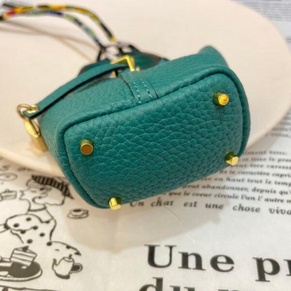 187 Factory Charm Price Z6 Malachite Togo Leather Picotin Bag Charm Gold Hardware