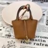187 Factory Charm Images CC37 Gold Togo Leather Picotin Bag Charm Gold Hardware