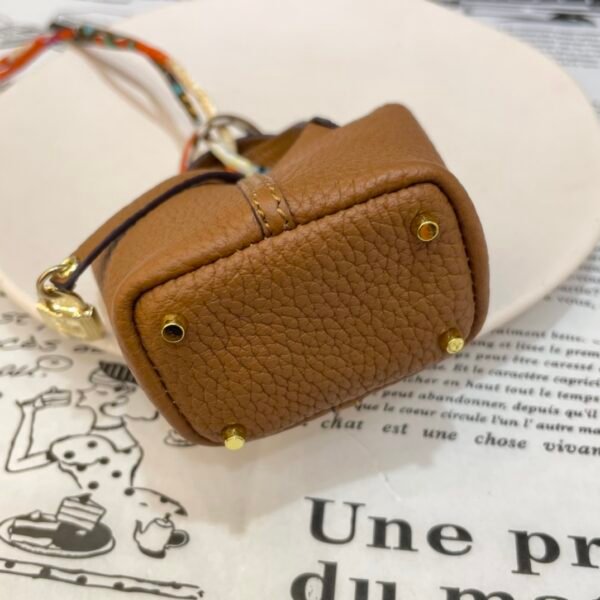 187 Factory Charm Images CC37 Gold Togo Leather Picotin Bag Charm Gold Hardware