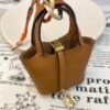 187 Factory Charm Images CC37 Gold Togo Leather Picotin Bag Charm Gold Hardware
