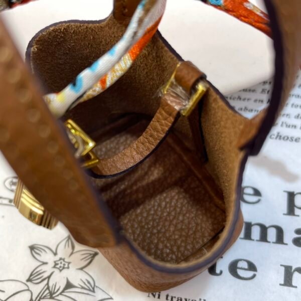 187 Factory Charm Images CC37 Gold Togo Leather Picotin Bag Charm Gold Hardware