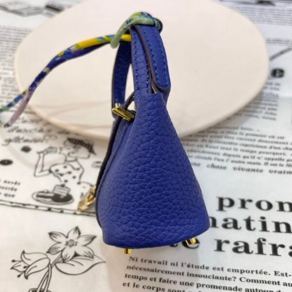 187 Factory Charm Price 7T Blue Electric Togo Leather Picotin Bag Charm Gold Hardware