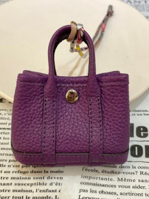 Lovely 187 Factory Bag Pendant P9 Anemone Togo Garden Party Charm Silver Hardware