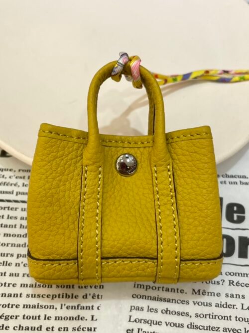 187 Factory Garden Party Charm Togo Leather 9D Amber Silver Hardware