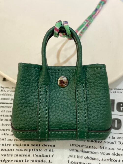 187 Factory Bag Hanging Garden Party Charm Togo Vert Vertigo Silver Hardware