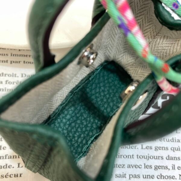187 Factory Bag Hanging Garden Party Charm Togo Vert Vertigo Silver Hardware