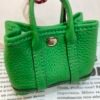 187 Factory Bag Hanging Togo Leather Garden Party Charm 1K Vert Bambou Silver Hardware