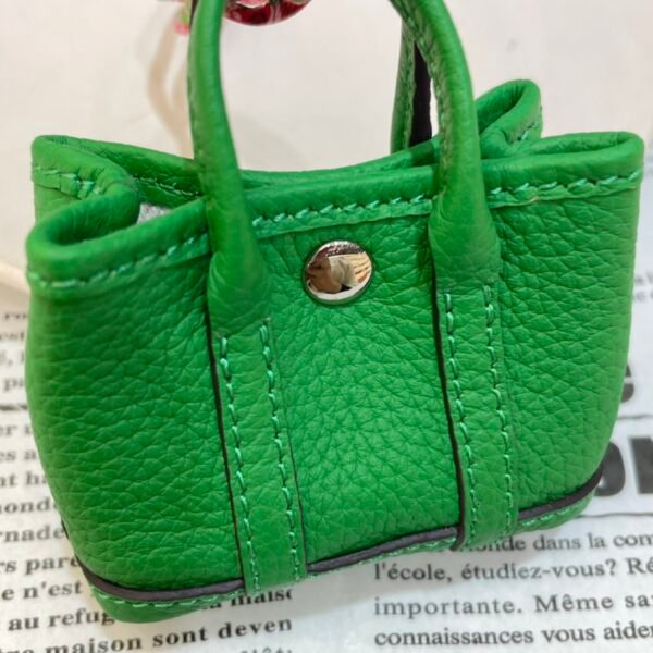 187 Factory Bag Hanging Togo Leather Garden Party Charm 1K Vert Bambou Silver Hardware