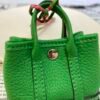 187 Factory Bag Hanging Togo Leather Garden Party Charm 1K Vert Bambou Silver Hardware