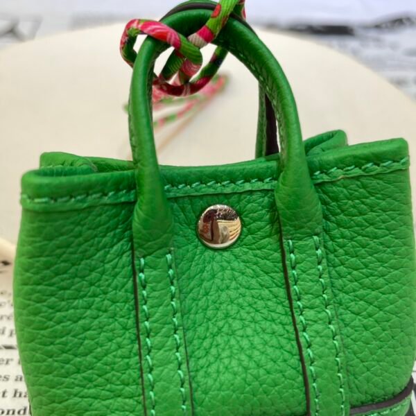 187 Factory Bag Hanging Togo Leather Garden Party Charm 1K Vert Bambou Silver Hardware