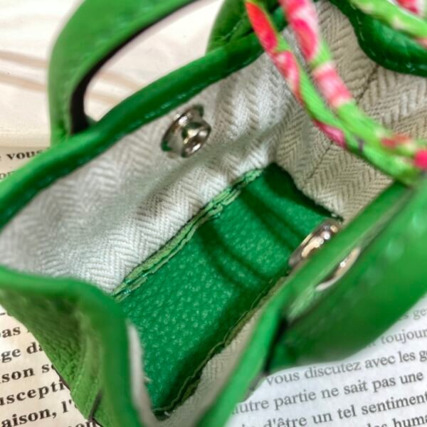 187 Factory Bag Hanging Togo Leather Garden Party Charm 1K Vert Bambou Silver Hardware