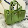 USA Washington 187 Factory Garden Party Charm Togo Leather 3I Vert Criquet Silver Hardware
