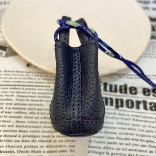 187 Factory Bag Pandent S4 Deep Blue Togo Leather Garden Party Charm Silver Hardware