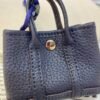 187 Factory Bag Pandent S4 Deep Blue Togo Leather Garden Party Charm Silver Hardware