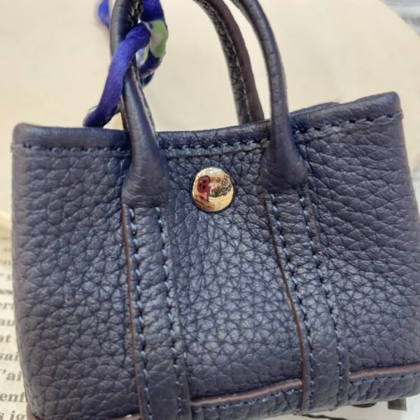 187 Factory Bag Pandent S4 Deep Blue Togo Leather Garden Party Charm Silver Hardware