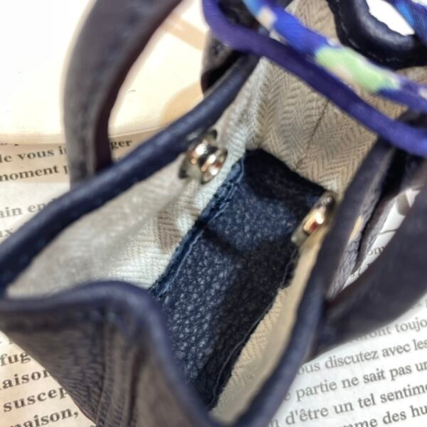 187 Factory Bag Pandent S4 Deep Blue Togo Leather Garden Party Charm Silver Hardware