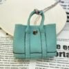 187 Factory Bag Ornament 3P Blue Atoll Togo Leather Garden Party Charm Silver Hardware