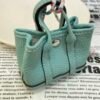 187 Factory Bag Ornament 3P Blue Atoll Togo Leather Garden Party Charm Silver Hardware