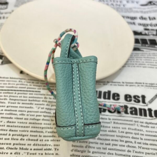 187 Factory Bag Ornament 3P Blue Atoll Togo Leather Garden Party Charm Silver Hardware