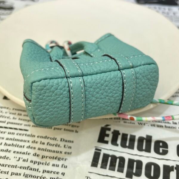 187 Factory Bag Ornament 3P Blue Atoll Togo Leather Garden Party Charm Silver Hardware