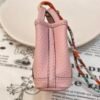 187 Factory Bag Charm Rose Sakura Togo Leather Garden Party Charm Silver Hardware