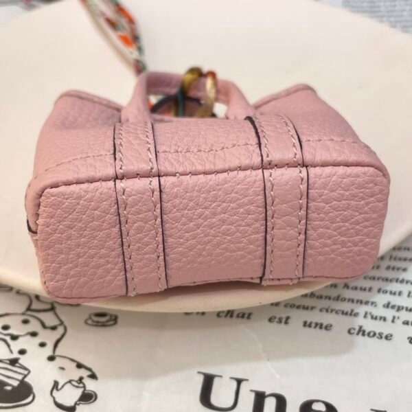187 Factory Bag Charm Rose Sakura Togo Leather Garden Party Charm Silver Hardware