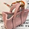 187 Factory Bag Charm Rose Sakura Togo Leather Garden Party Charm Silver Hardware