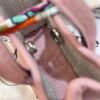187 Factory Bag Charm Rose Sakura Togo Leather Garden Party Charm Silver Hardware