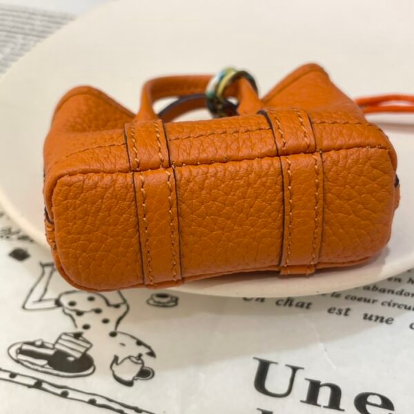 USA New York 187 Factory Orange Togo Leather Garden Party Charm Silver Hardware