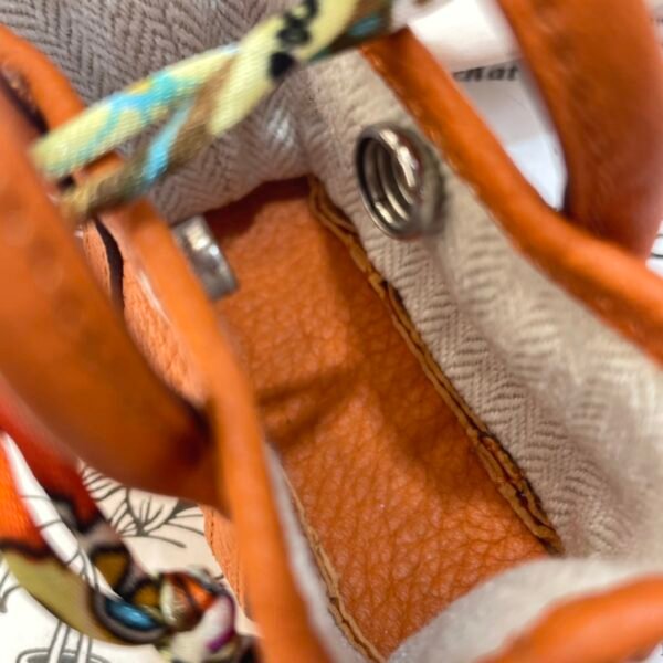 USA New York 187 Factory Orange Togo Leather Garden Party Charm Silver Hardware