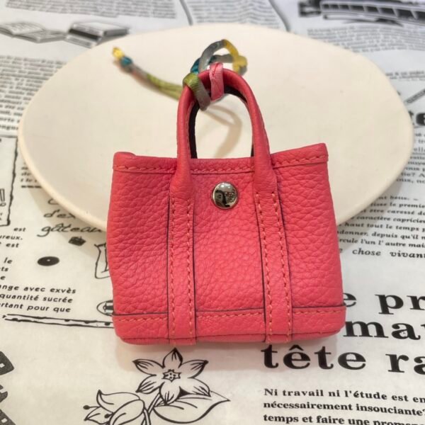 187 Factory Bag Hangings Garden Party Charm Togo Leather Rose Lipstick Silver Hardware