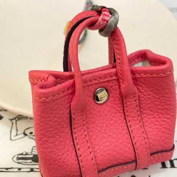187 Factory Bag Hangings Garden Party Charm Togo Leather Rose Lipstick Silver Hardware