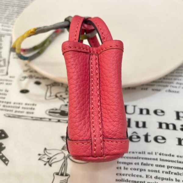 187 Factory Bag Hangings Garden Party Charm Togo Leather Rose Lipstick Silver Hardware