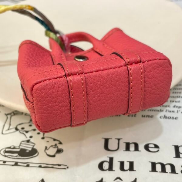 187 Factory Bag Hangings Garden Party Charm Togo Leather Rose Lipstick Silver Hardware