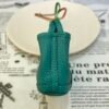 UK London 187 Factory Garden Party Charm Togo Leather Malachite Silver Hardware