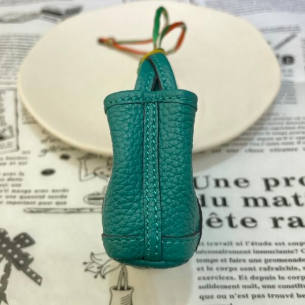 UK London 187 Factory Garden Party Charm Togo Leather Malachite Silver Hardware