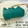 UK London 187 Factory Garden Party Charm Togo Leather Malachite Silver Hardware