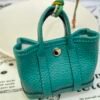 UK London 187 Factory Garden Party Charm Togo Leather Malachite Silver Hardware