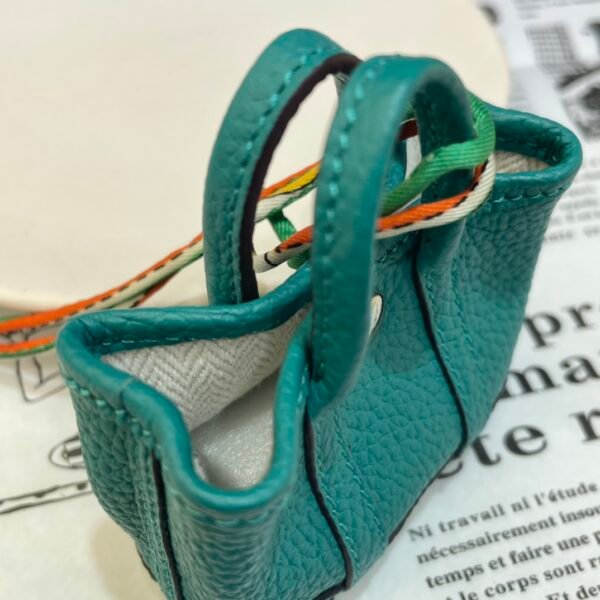 UK London 187 Factory Garden Party Charm Togo Leather Malachite Silver Hardware