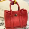 Handmad 187 Factory Rouge Casaque Togo Leather Garden Party Charm Pendant Silver Hardware