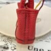 Handmad 187 Factory Rouge Casaque Togo Leather Garden Party Charm Pendant Silver Hardware