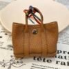 Handmade 187 Factory 37 Gold Togo Leather Garden Party Charm Silver Hardware