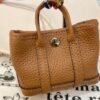 Handmade 187 Factory 37 Gold Togo Leather Garden Party Charm Silver Hardware
