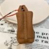 Handmade 187 Factory 37 Gold Togo Leather Garden Party Charm Silver Hardware