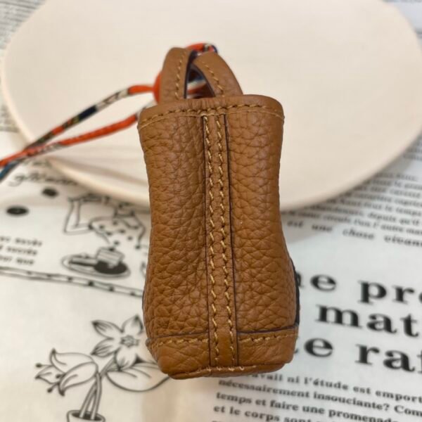 Handmade 187 Factory 37 Gold Togo Leather Garden Party Charm Silver Hardware