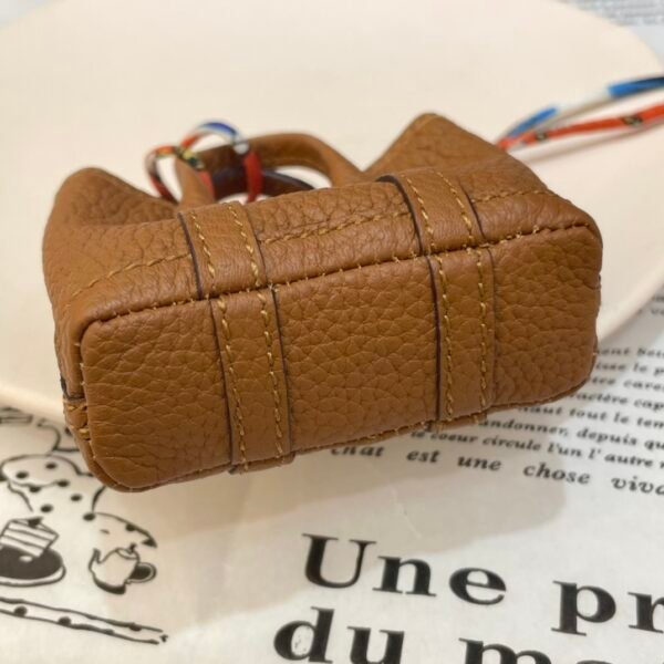 Handmade 187 Factory 37 Gold Togo Leather Garden Party Charm Silver Hardware