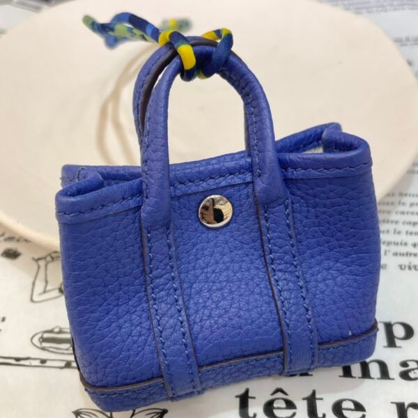 187 Factory Bag Pendant Garden Party Charm Togo Leather Blue Electric Silver Hardware