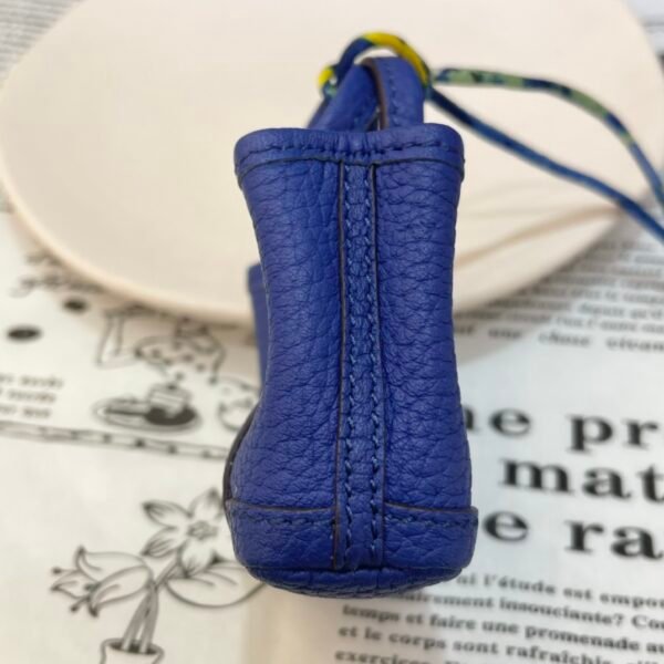 187 Factory Bag Pendant Garden Party Charm Togo Leather Blue Electric Silver Hardware