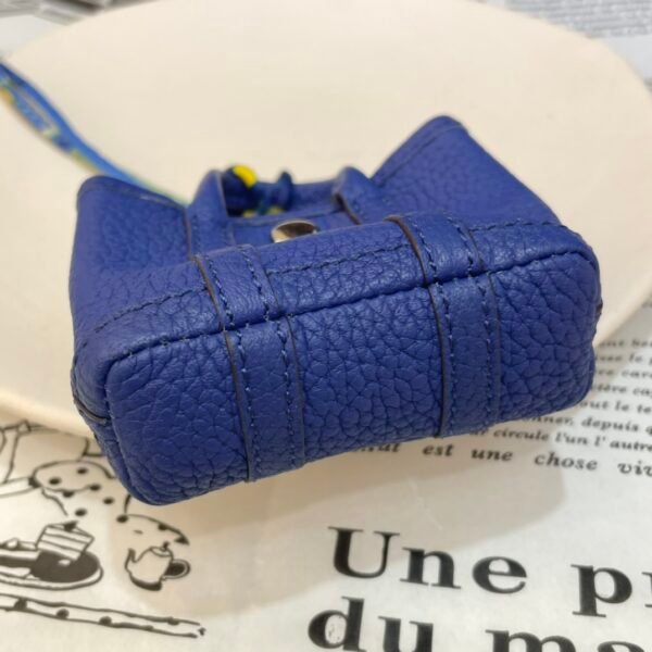 187 Factory Bag Pendant Garden Party Charm Togo Leather Blue Electric Silver Hardware